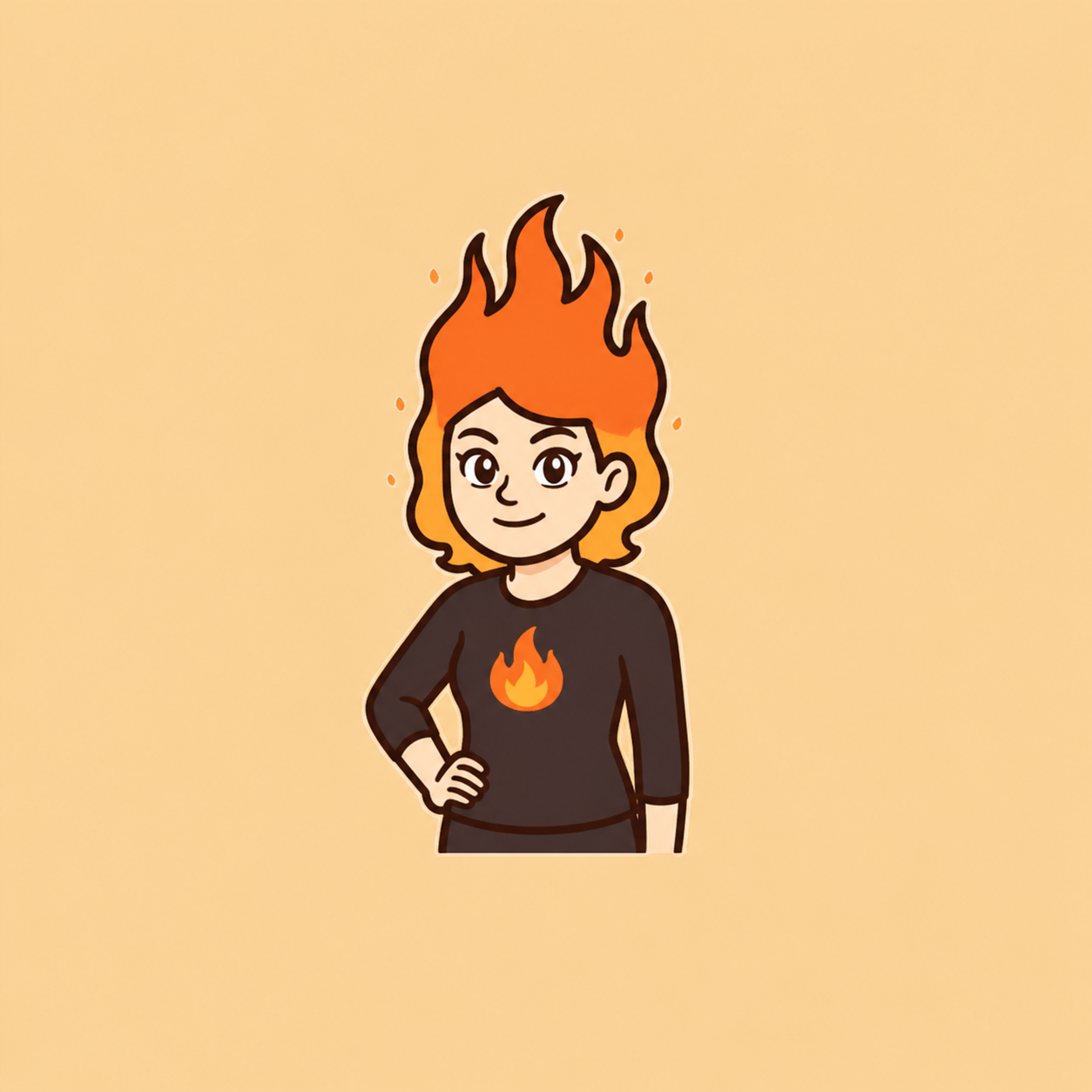 Angry Lady mascot feeling aligned and steady
